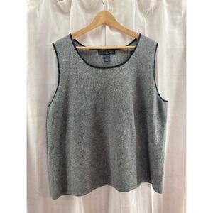 Herman Geist Women's Gray Lambswool Rabbit Hair Blend Sleeveless Sweater Vest 2X